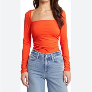 Nordstrom Open Edit Women's Red and Orange Top XS NWT ♥️ #56